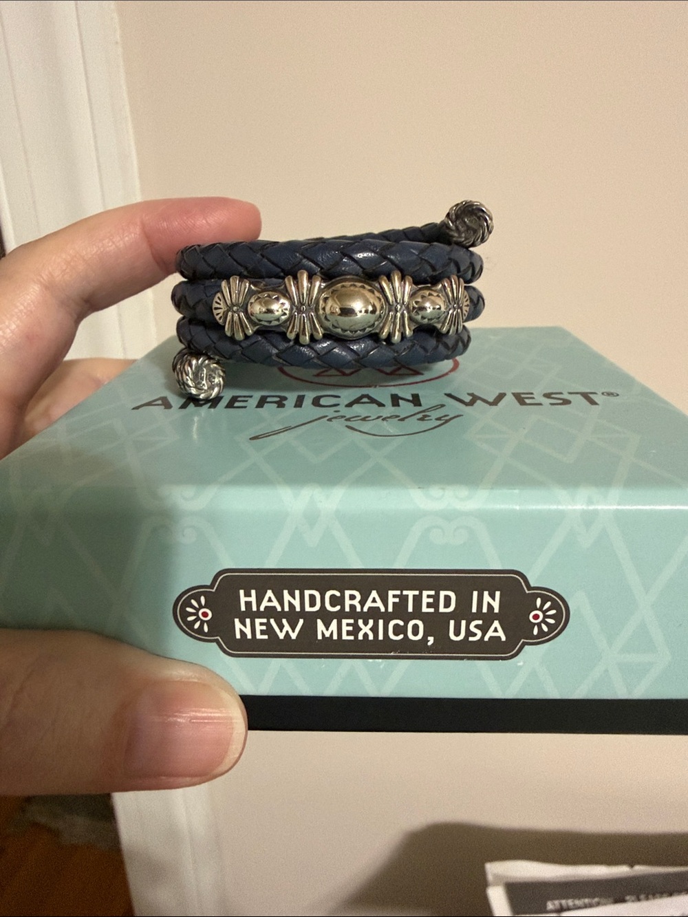 American West leather & SS bracelet - Picture 2 of 11